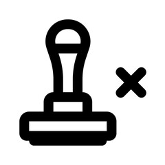 Rubber Stamp Simple Line Icon. Single icon, line vector icon