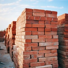 Obraz premium A stack of corrugated aluminum panels for industrial roofing