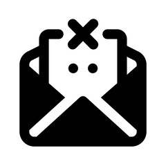 Rejection Message Simple Glyph Icon. Single icon, glyph vector icon