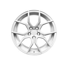 High-quality white alloy car rim isolated on white. Modern automotive accessory