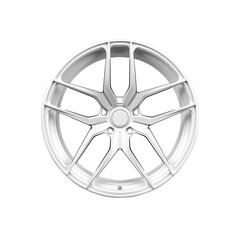 High-quality white alloy car rim isolated on white. Modern automotive accessory