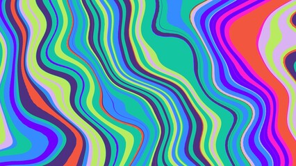 Vibrant psychedelic wave pattern in neon pink, green, blue. Retro 60s, 70s style, fluid lines, bold colors. Flyers, posters, groovy digital art. 90s, 2000s, Y2K vibe creative banners, summer visuals
