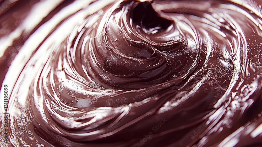 Poster rich chocolate swirl creating an appealing visual texture and tempting design in culinary art