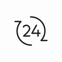 Support service hours icon vector sign