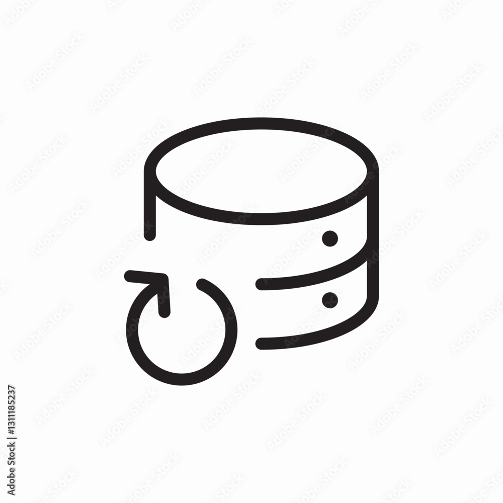 Poster database refresh sync icon vector sign