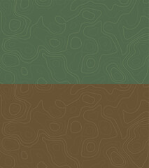 Vector pattern featuring topographic contour lines in green and brown tones. Inspired by maps and military camouflage, this abstract terrain design is perfect for backgrounds, textures, and outdoor th