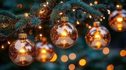 Charming christmas tree adorned with colorful lights creating a warm and joyful holiday vibe