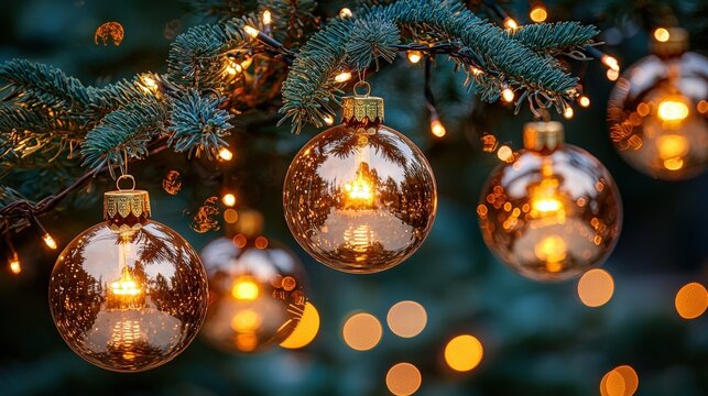 Charming christmas tree adorned with colorful lights creating a warm and joyful holiday vibe