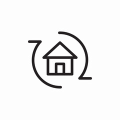 Home refresh reload icon vector sign