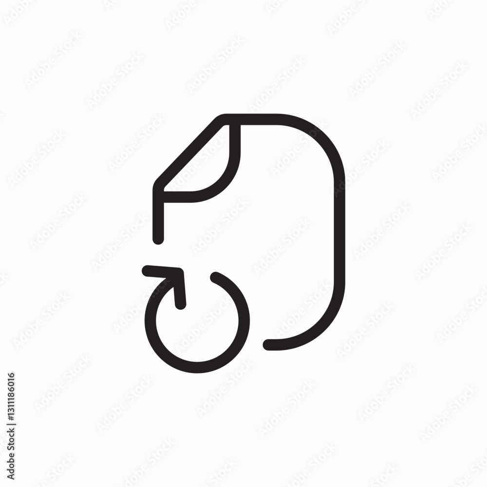 Poster document sync refresh icon vector sign