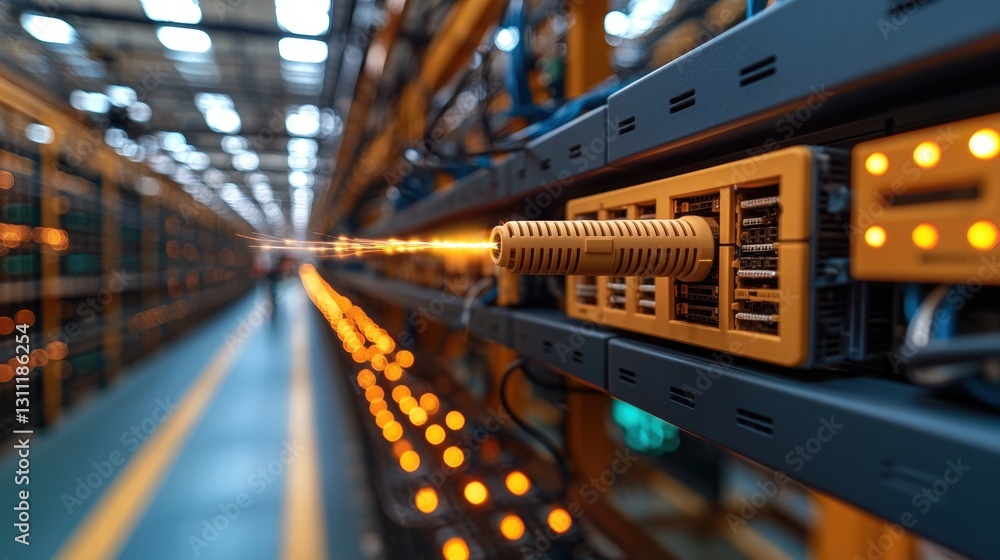 Poster long and intricate line of cables snaking across a surface representing connectivity and technology