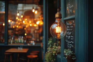 A single light source is turned on in a quiet and cozy room