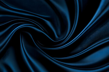 Abstract Dark Blue Silk Fabric Texture Backgrounds Style Design