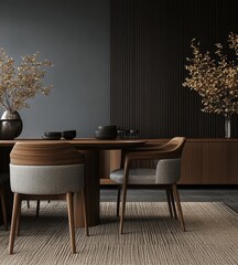 Modern Dining Room with Wood Accents