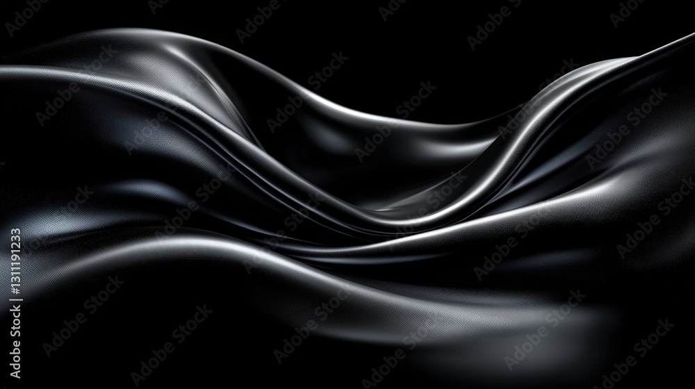 Poster smooth and elegant wave on a black background creating a stunning visual contrast and depth