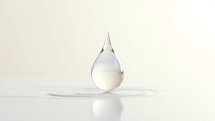 Fototapeta premium Solitary Transparent and Intricately Designed Cosmetic Oil Drop – Luxury Skincare Concept