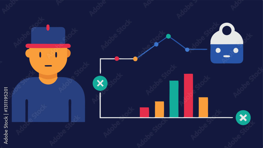 Poster visualization of crime reduction a beforeandafter style graphic showing crime rates decreasing over 