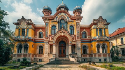 Fototapeta premium 9 september 2016 - oradea, romania: the neolog synagogue zion, a jewsih temple built during the 19th century now running as a museum with a monumental beautiful look. eclecticism.