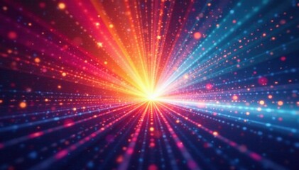 Vibrant spectrum radiating outwards from center , bright, radial, optical