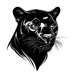 Obraz premium Illustration of panther head isolated on white background