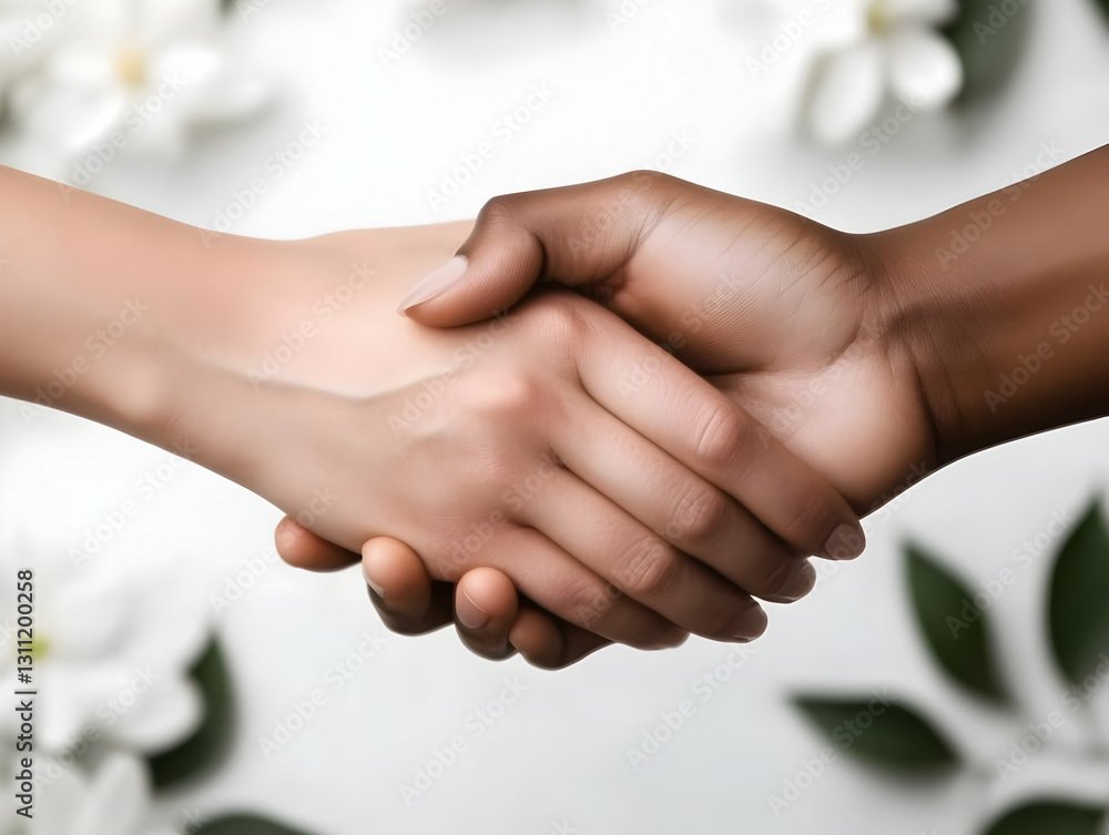 Poster Diverse Hands Clasped In Unity Photograph Image Description Of Hands