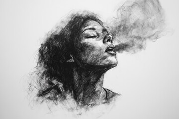 A person enjoying a cigarette
