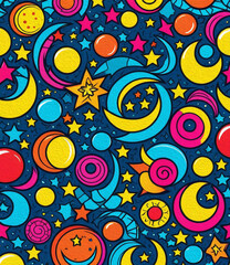 Fototapeta premium Printable pattern for wall decorations, covers, wallpapers, greeting cards on the occasion of a Muslim holiday. Ramadan . Oil painting