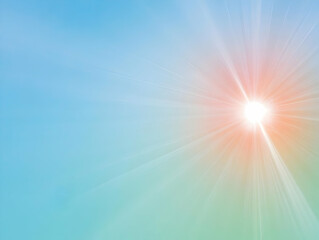 Abstract Sun Rays Background Pastel Blue Green Bright Summer Vibes
