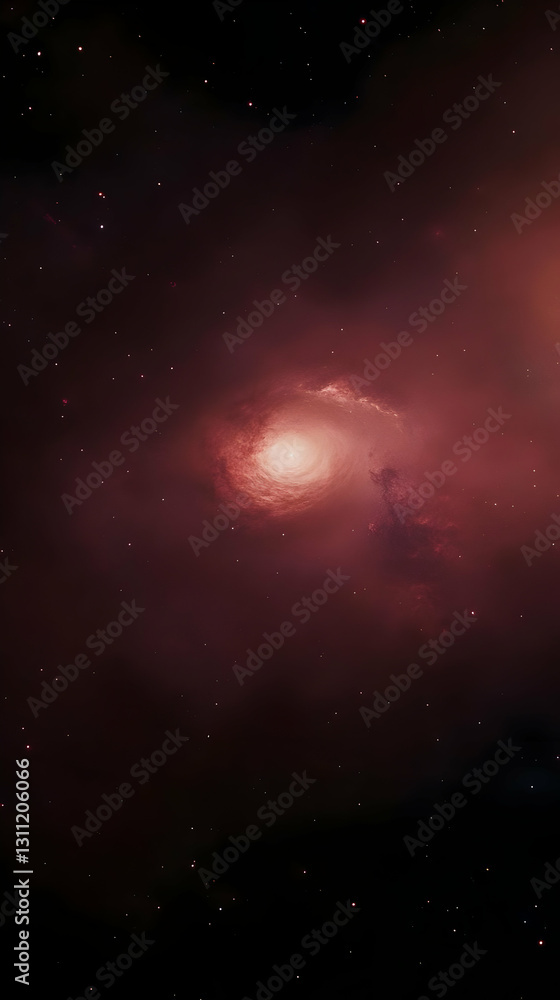 Poster cosmic nebula background image illustration with red hues and