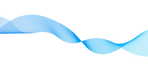 Abstract blue wave lines on transparent background.abstract background with business lines,Frequency sound wave lines and technology curve lines. Curved wave. Abstract wave element for design.