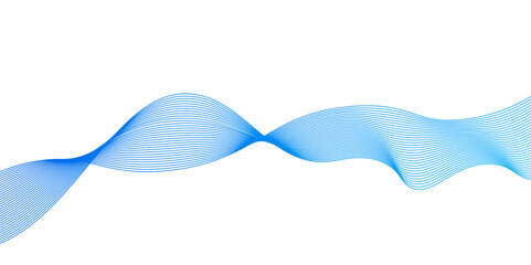 Abstract blue wave lines on transparent background.abstract background with business lines,Frequency sound wave lines and technology curve lines. Curved wave. Abstract wave element for design.