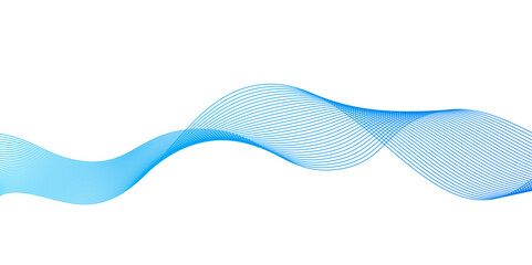 Fototapeta premium Abstract blue wave lines on transparent background.abstract background with business lines,Frequency sound wave lines and technology curve lines. Curved wave. Abstract wave element for design.