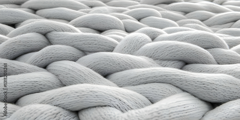 Poster light gray knitted fabric texture 3d render abstract backgrounds and