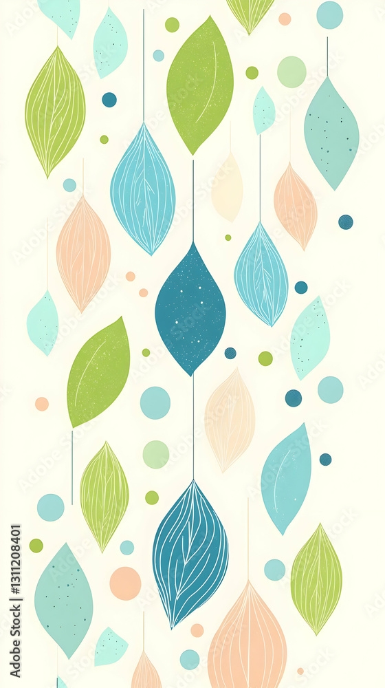 Poster abstract pastel leaf pattern illustration generic pattern design for