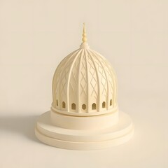 Fototapeta premium 3D Rendering of Beige Geometric Dome mosque