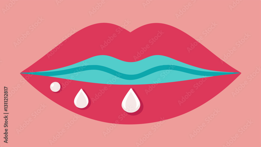 Poster visualizing hydration a visual of plump lips with water droplets beading on them symbolizing the hig