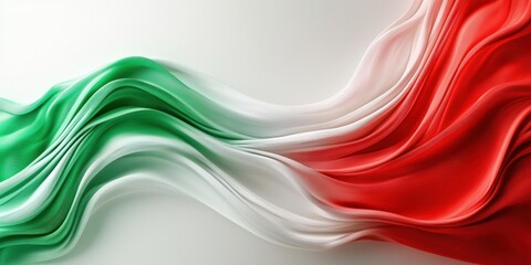 Flowing Silk Fabric in the Colors of the Italian Flag: A Tribute to Italy's Heritage and Culture