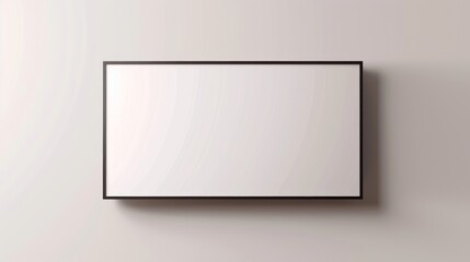 Obraz premium Minimalist Rectangular Black Frame Display on White Wall for Art, Design, Photo or Information