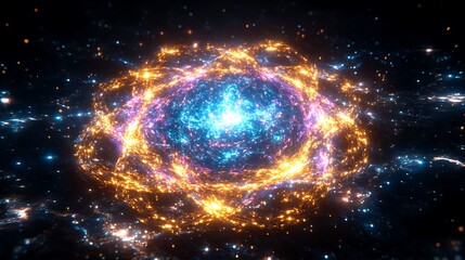 Fototapeta premium A Glowing Space Anomaly Surrounded by Cosmic Energy Fields