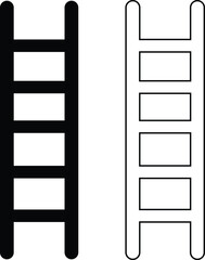 Ladder Flat And Outline Silhouette Icon Design