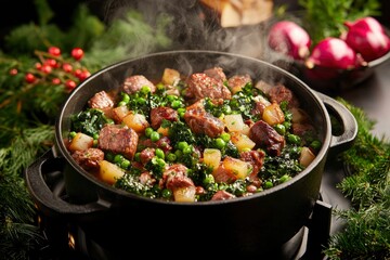 Hearty Stew, Festive Table Setting