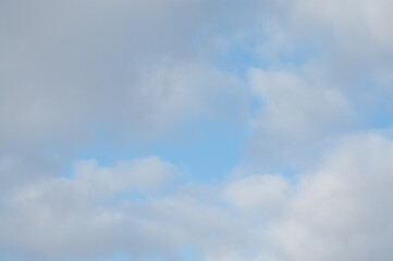 blue background, photo shows blue sky and white clouds