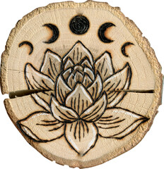 Lotus flower with moon phases.
