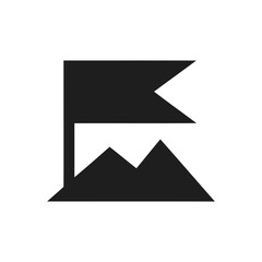Flag Mountain Symbol Icon