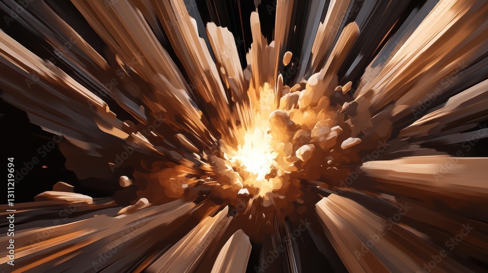 Aufkleber explosive burst of energy highlights dynamic action in an imaginative landscape generative ai