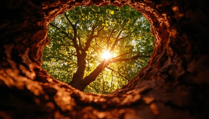 Sunlight Through Tree Hole
