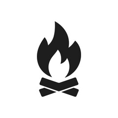 Burning Firewood Art Icon