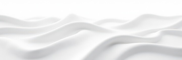 Obraz premium Flowing white tablecloth, sharply cut, isolated on white , home decor, texture