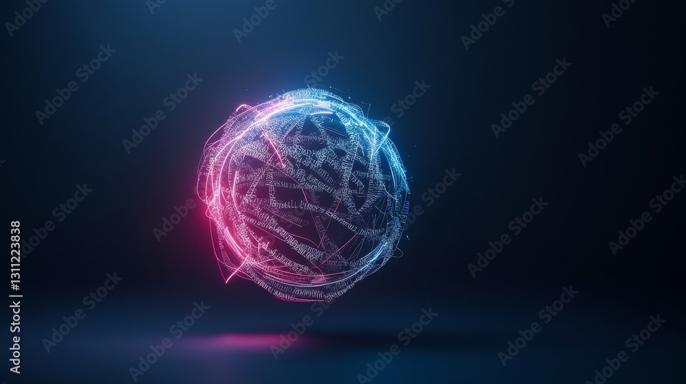Aufkleber futuristic abstract digital globe with light trails and data points