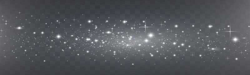 Bright glowing sparkles on a transparent background, resembling a starry or glittering effect.